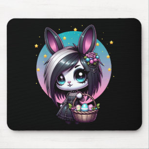 Emo Goth Girl Scene Easter Bunny Mouse Pad