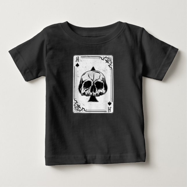 Emo Gothic And Punk Ace of Spades Poker Game Baby T-Shirt (Front)