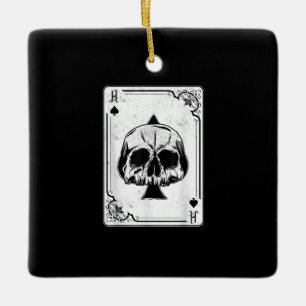 Emo Gothic And Punk Ace of Spades Poker Game Ceramic Ornament