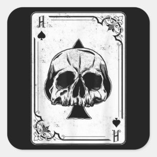 Emo Gothic And Punk Ace of Spades Poker Game Square Sticker
