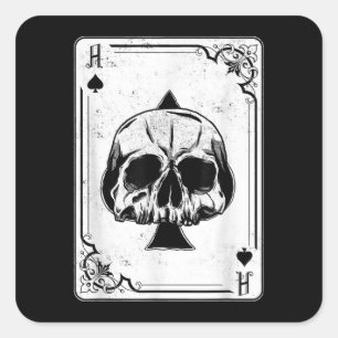 Emo Gothic And Punk Ace of Spades Poker Game Square Sticker