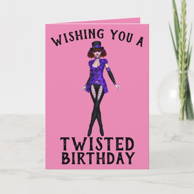 EMO GOTHIC GIRL, TWISTED BIRTHDAY CARDS (Front)