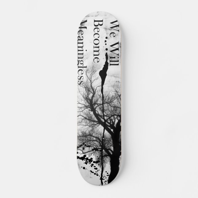 Emo Gothic Skateboard Black and White (Front)