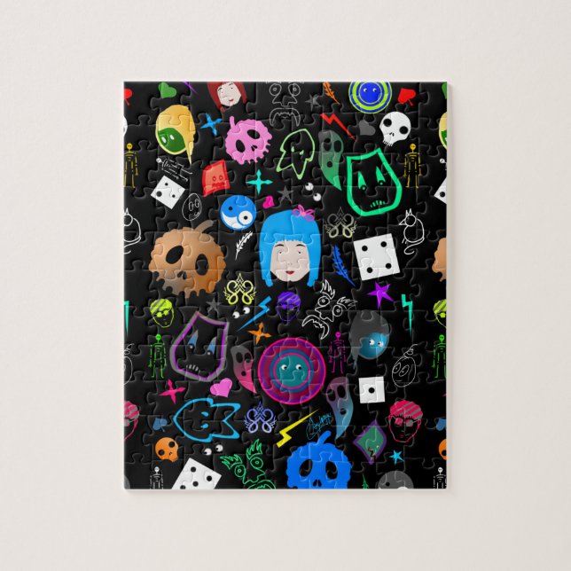 Emo Halloween pattern Jigsaw Puzzle (Vertical)