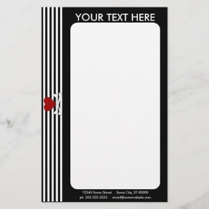 emo heart and crossbones stationery
