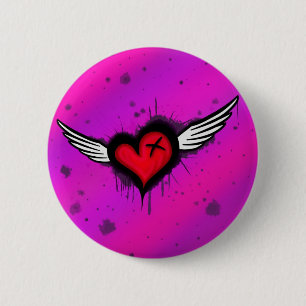 emo heart button