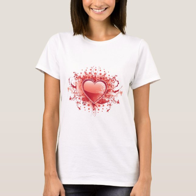 Emo Heart Design Ladies T-Shirt (Front)