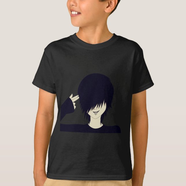 Emo kid with finger gun T-Shirt (Front)