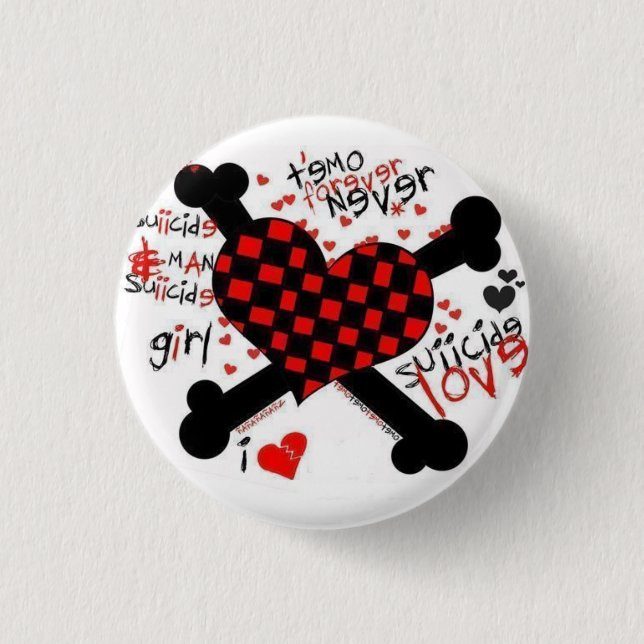 emo/love 3 cm round badge (Front)