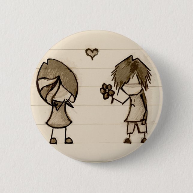 Emo Love 6 Cm Round Badge (Front)