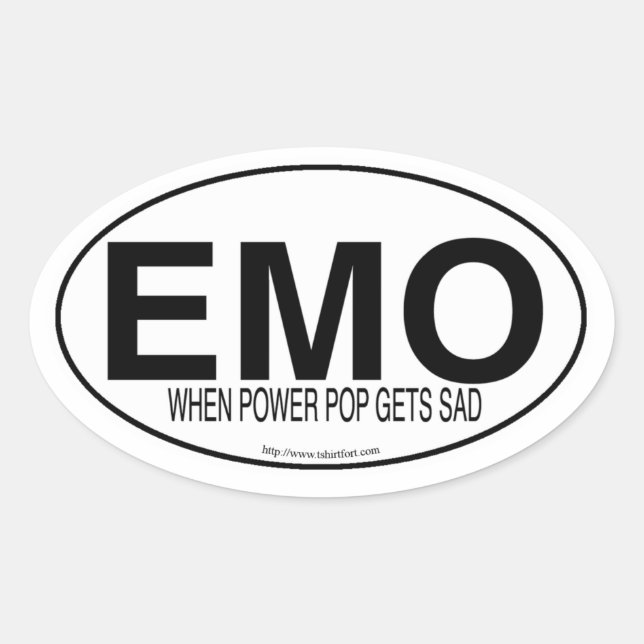 Emo Music Euro Oval Decal Style Slogan  Oval Sticker (Front)