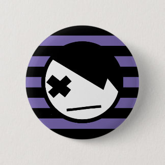 emo on stripes 1 6 cm round badge