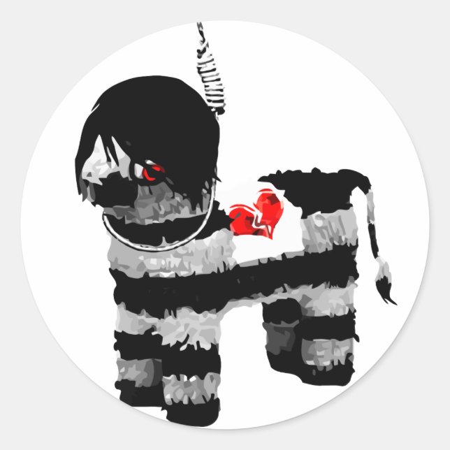 emo piñata classic round sticker (Front)