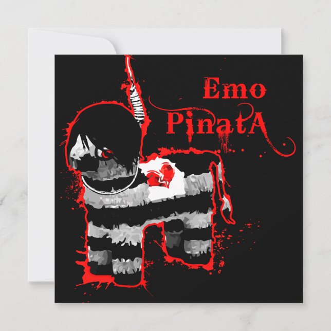 emo pinata invitation (Front)
