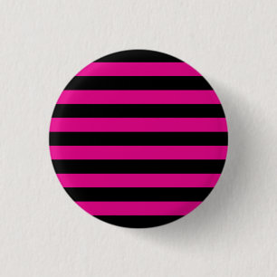 Emo Pink & Black Stripes 3 Cm Round Badge