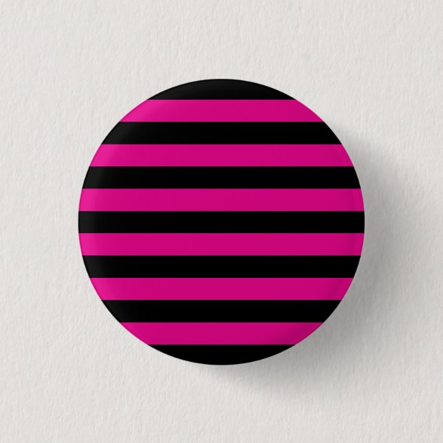 Emo Pink & Black Stripes 3 Cm Round Badge (Front)