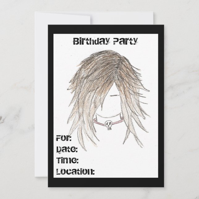 Emo Punk Birthday Invitations (Front)