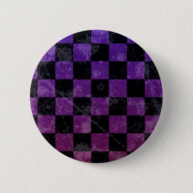Emo punk chequerboard 6 cm round badge (Front)