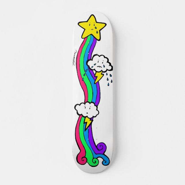 Emo Rainbow Custom Skateboard (Front)