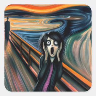 Emo Scream Square Sticker
