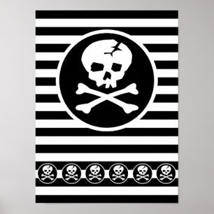 Emo Skull Patch Poster