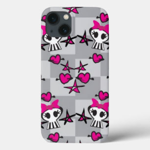 Emo Skulls Pattern iPhone 13 Case