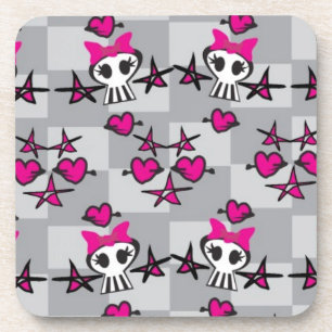 Emo Skulls Pattern Coaster