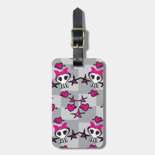 Emo Skulls Pattern Luggage Tag