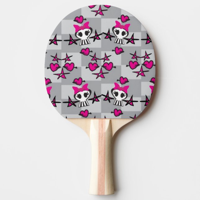 Emo Skulls Pattern Ping Pong Paddle (Front)