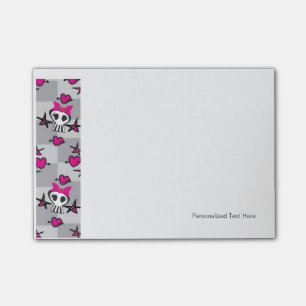 Emo Skulls Pattern Post-it Notes