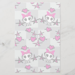 Emo Skulls Pattern Stationery