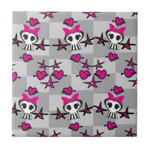 Emo Skulls Pattern Tile