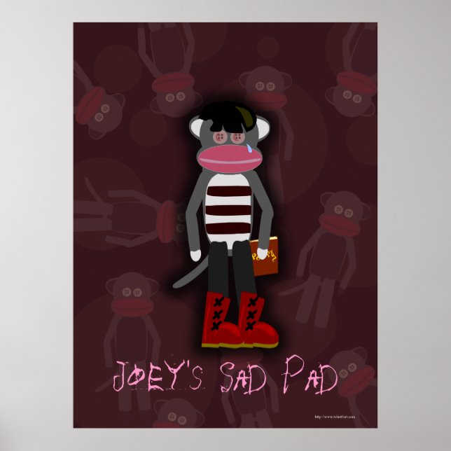 Emo Sock Monkey Character Customisable Poster (Front)