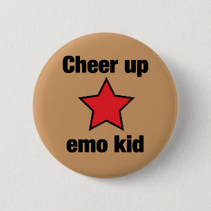 Emo Star 6 Cm Round Badge