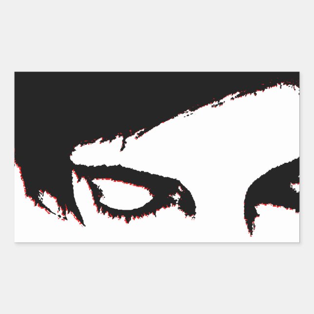 emo style rectangular sticker (Front)
