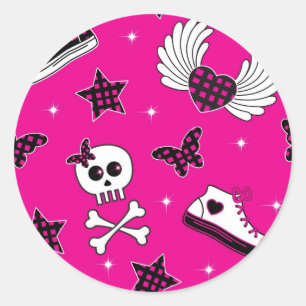 Emo Symbols Classic Round Sticker