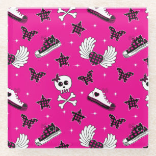 Emo Symbols Glass Coaster