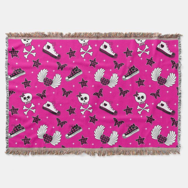 Emo Symbols Throw Blanket (Front)