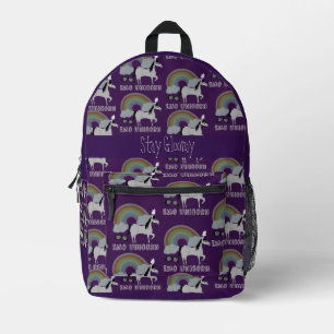 Emo Unicorn Pattern Printed Backpack