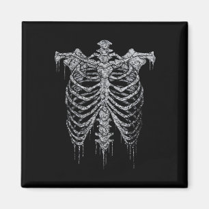 Emo Y2k Grunge Aesthetic Rib Cage Gothic Halloween Magnet