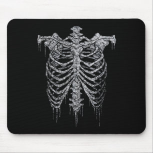 Emo Y2k Grunge Aesthetic Rib Cage Gothic Halloween Mouse Pad