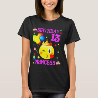 Emoji 13 Years Old 13th Birthday Princess Girl T-Shirt