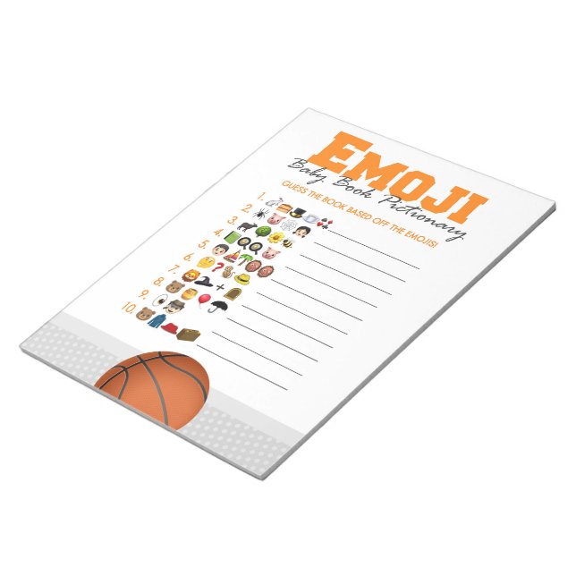 Emoji Baby Book Basketball Baby Shower Game Pack Notepad (Angled)