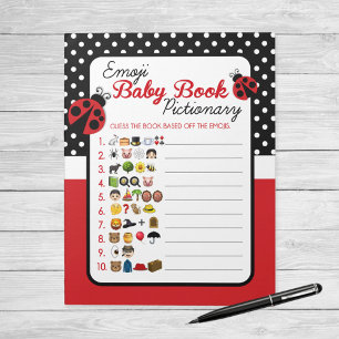 Emoji Baby Book Ladybug Baby Shower Game Pack Notepad