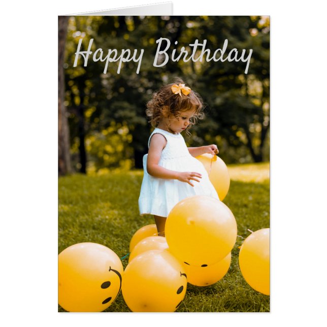 Emoji Balloons, Yellow Sunshine Birthday (Front)