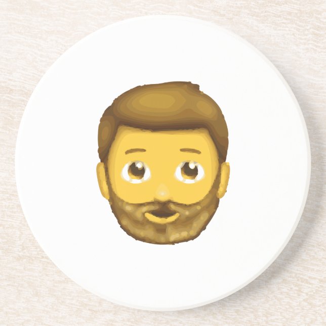 emoji bearded man coaster (Front)