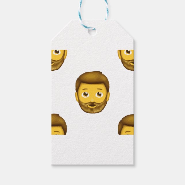 emoji bearded man gift tags (Front)