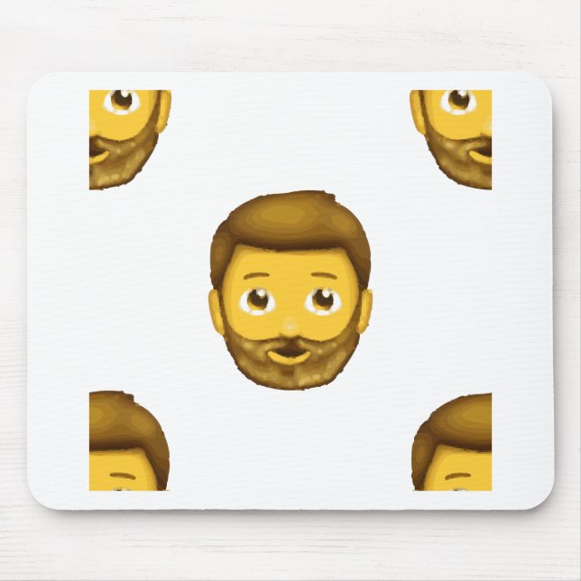emoji bearded man mouse pad (Front)