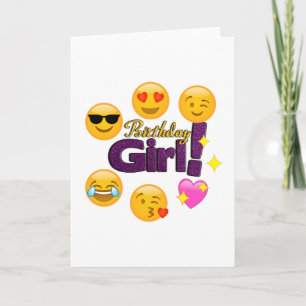 Emoji Birthday Girl Card