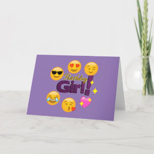 Emoji Birthday Girl Card